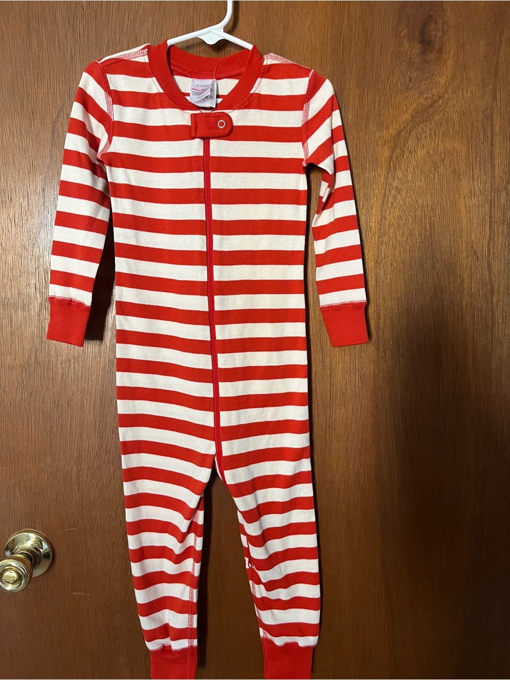 Hanna Andersson Red and White Striped Footie One-Piece